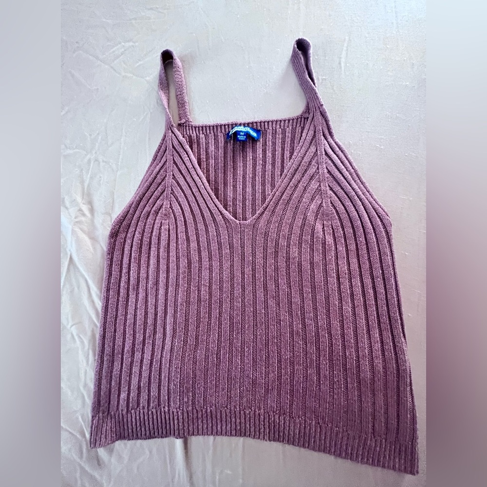 Mauve ribbed sweater tank